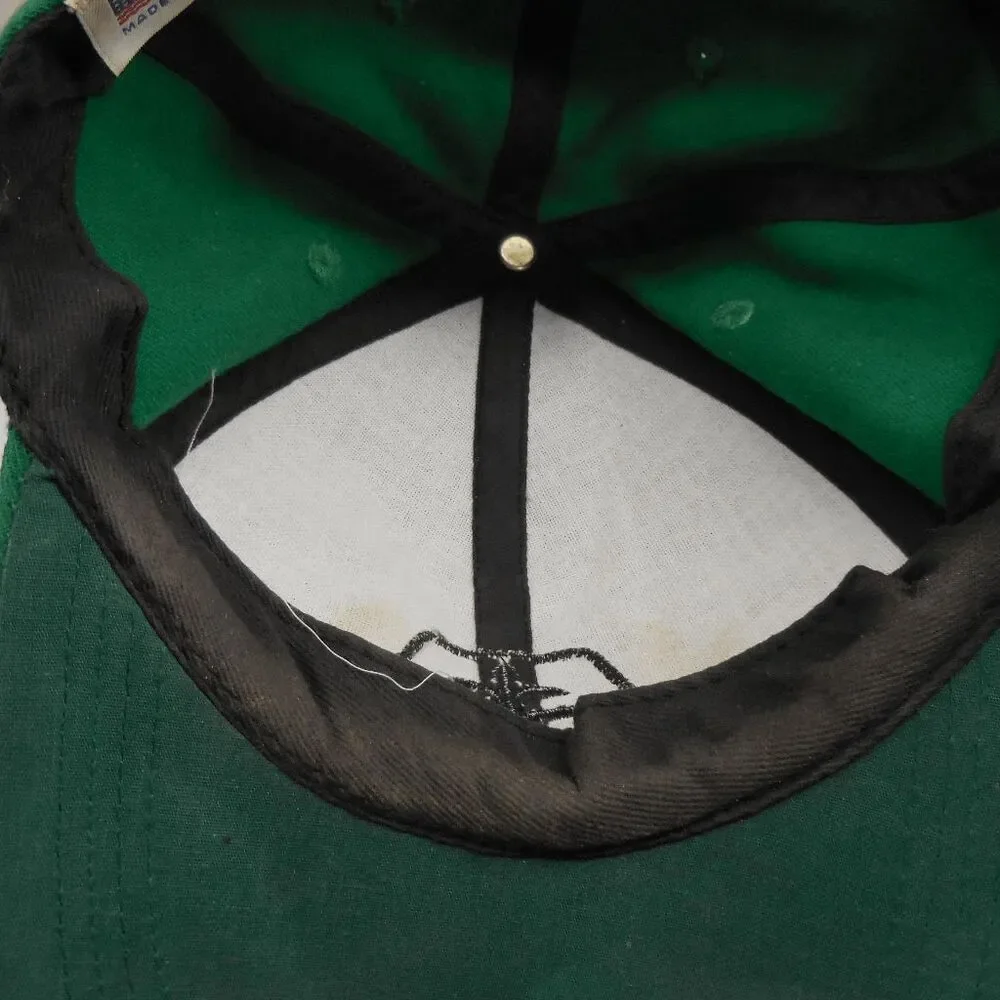 Vintage Pioneer Seed Hat 100% Wool Made in USA Green Black Has some Greace Spots